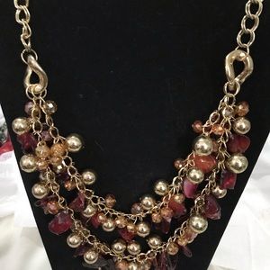 Gold tone layered necklace